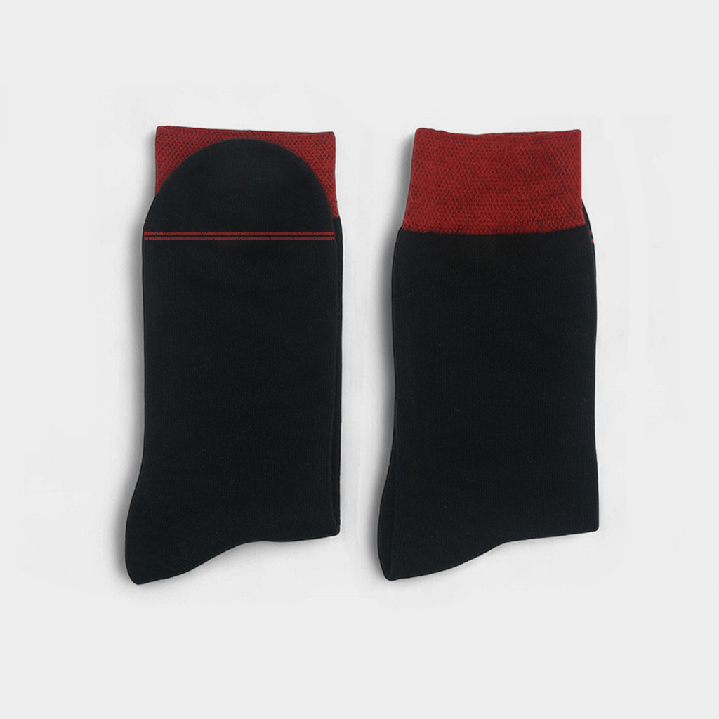 Men's Cotton Cuff Socks Black Pack of 12