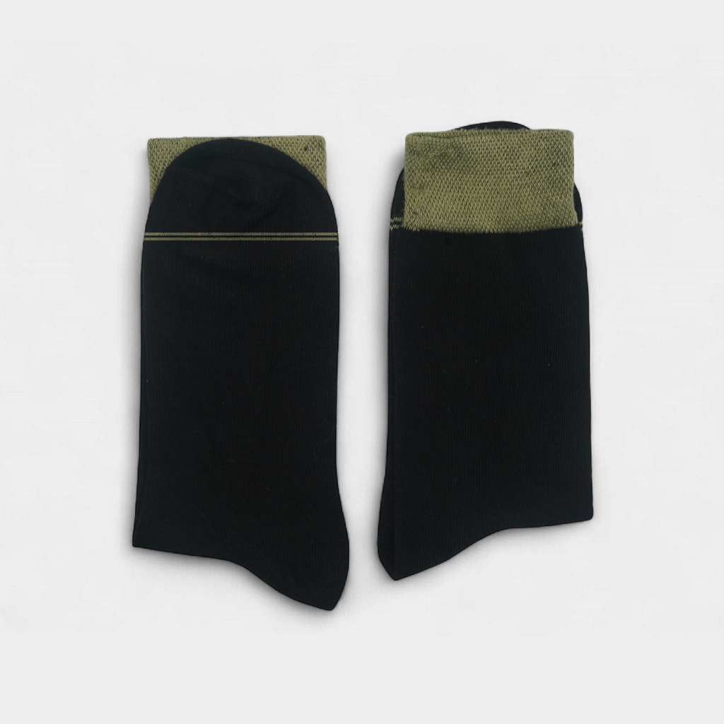 Men's Cotton Cuff Socks Black Pack of 9
