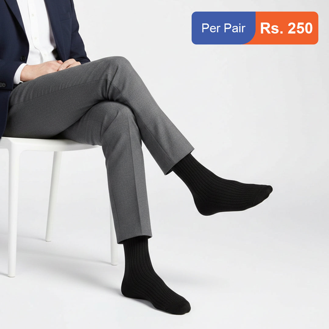 Men's Cotton Ribbed Crew Socks Pack of 3
