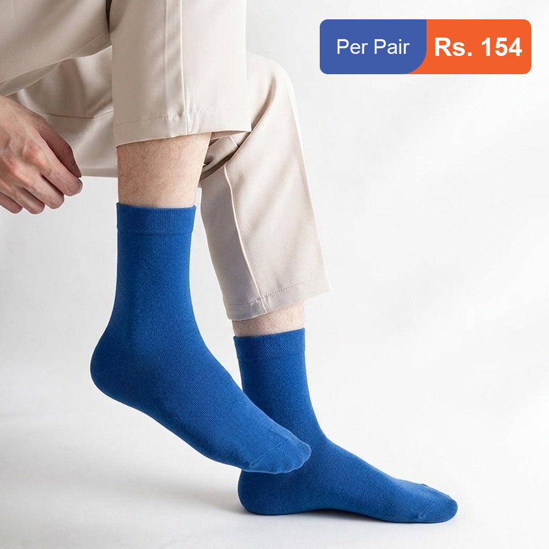 Men's Cotton Plain Crew Socks Pack of 12