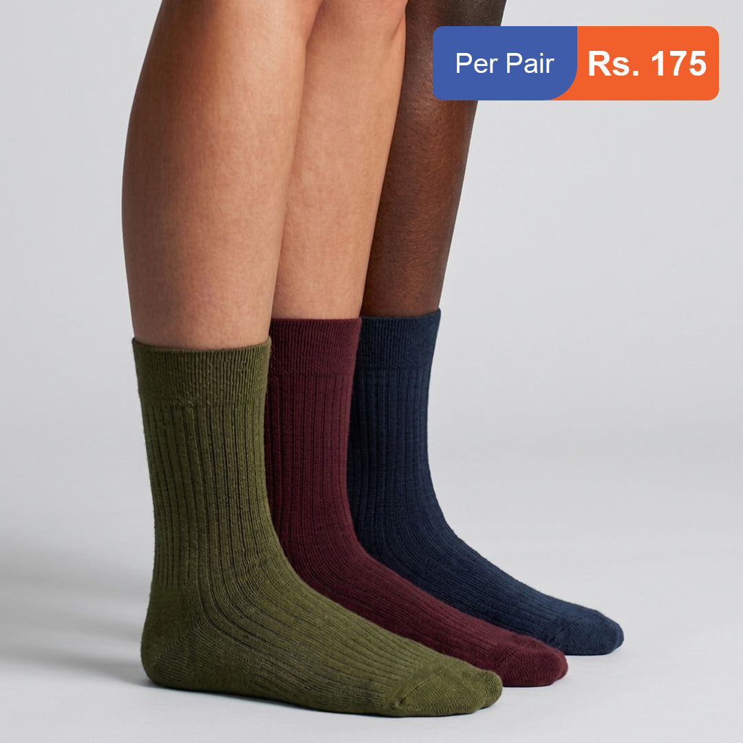 Men's Cotton Ribbed Crew Socks Pack of 12