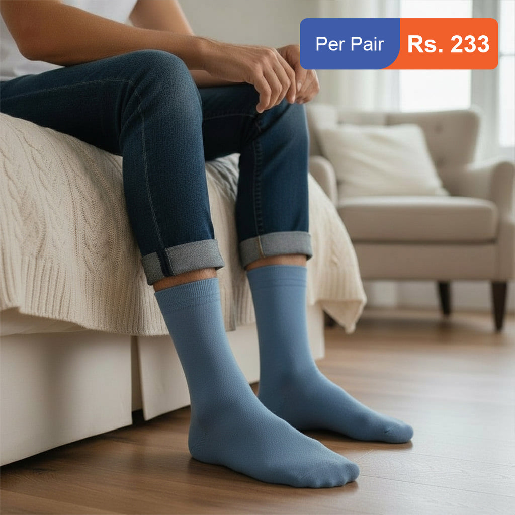 Men's Cotton Plain Crew Socks Pack of 3