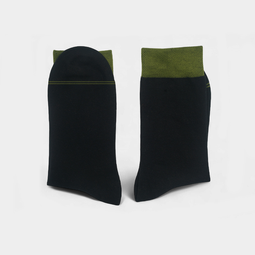 Men's Cotton Cuff Socks Black Pack of 12