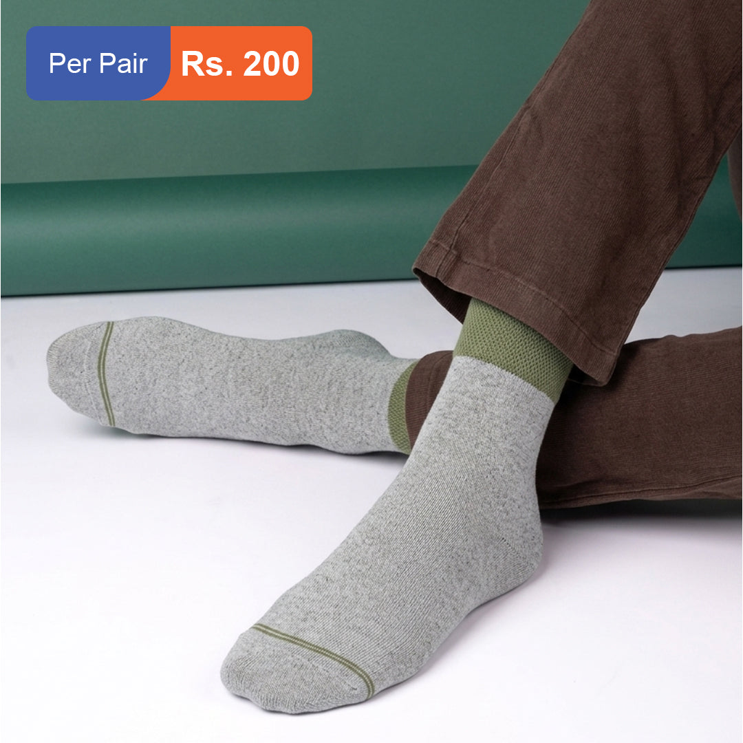 Men's Cotton Cuff Socks Acru Pack of 9