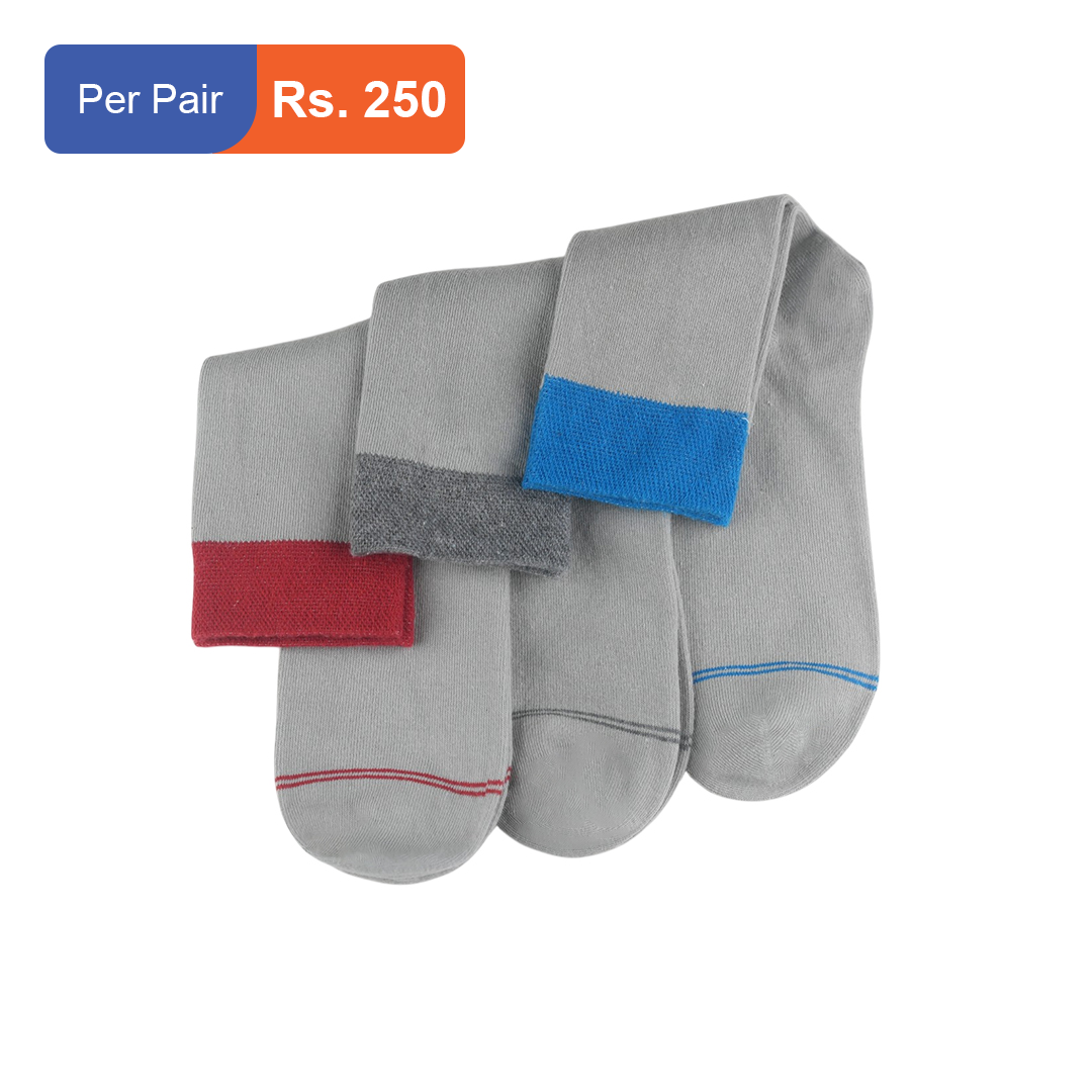 Men's Cotton Cuff Socks Acru Pack of 3