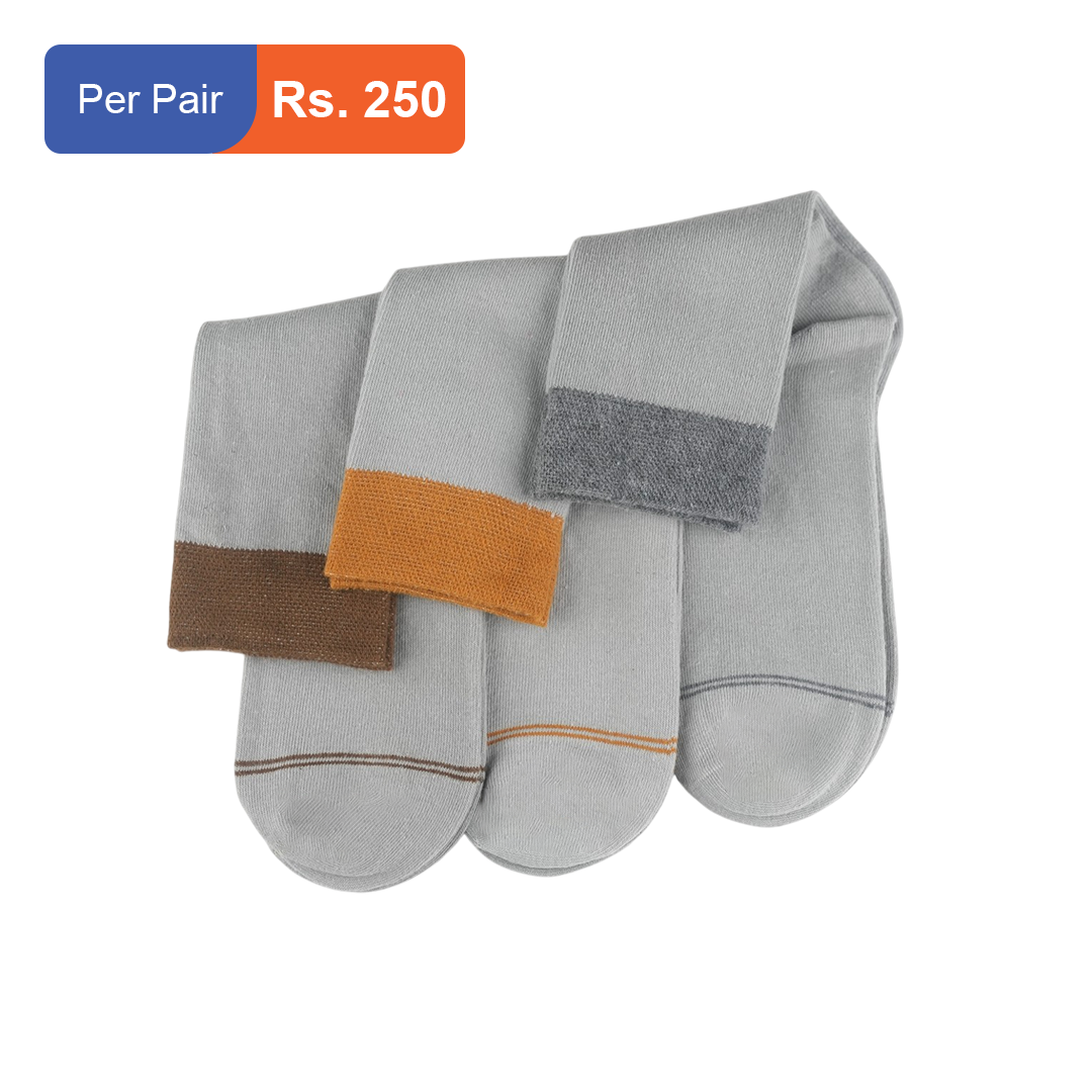 Men's Cotton Cuff Socks Acru Pack of 3