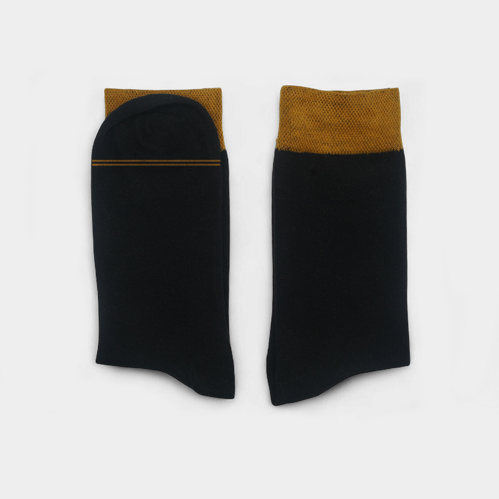 Men's Cotton Cuff Socks Black Pack of 12