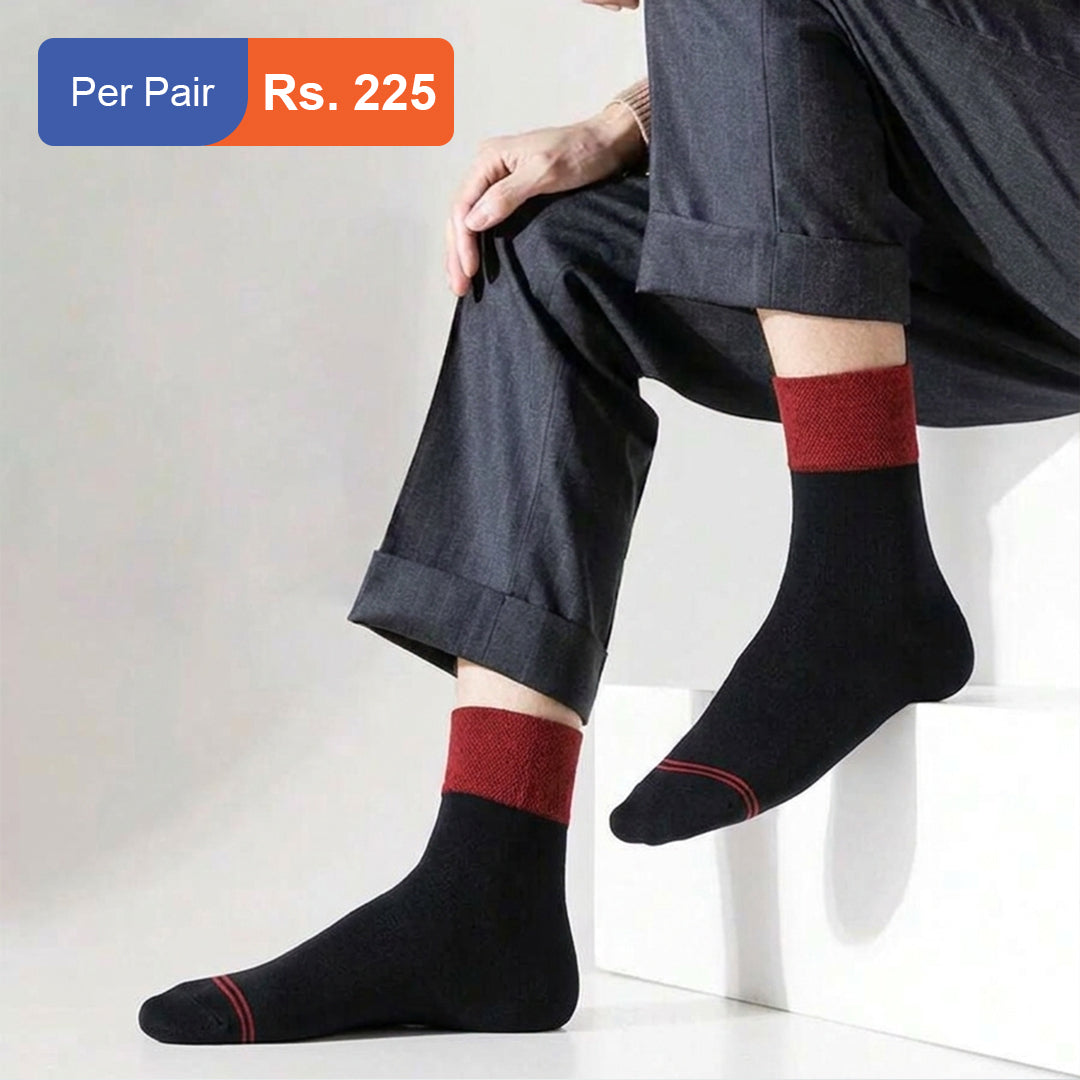 Men's Cotton Cuff Socks Black Pack of 6