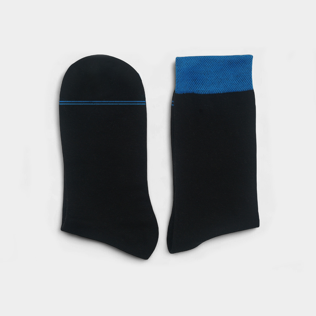 Men's Cotton Cuff Socks Black Pack of 12