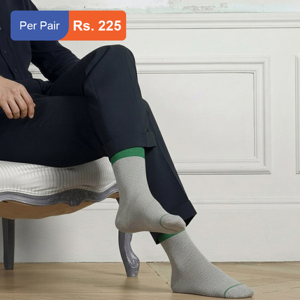 Men's Cotton Cuff Socks Acru Pack of 6