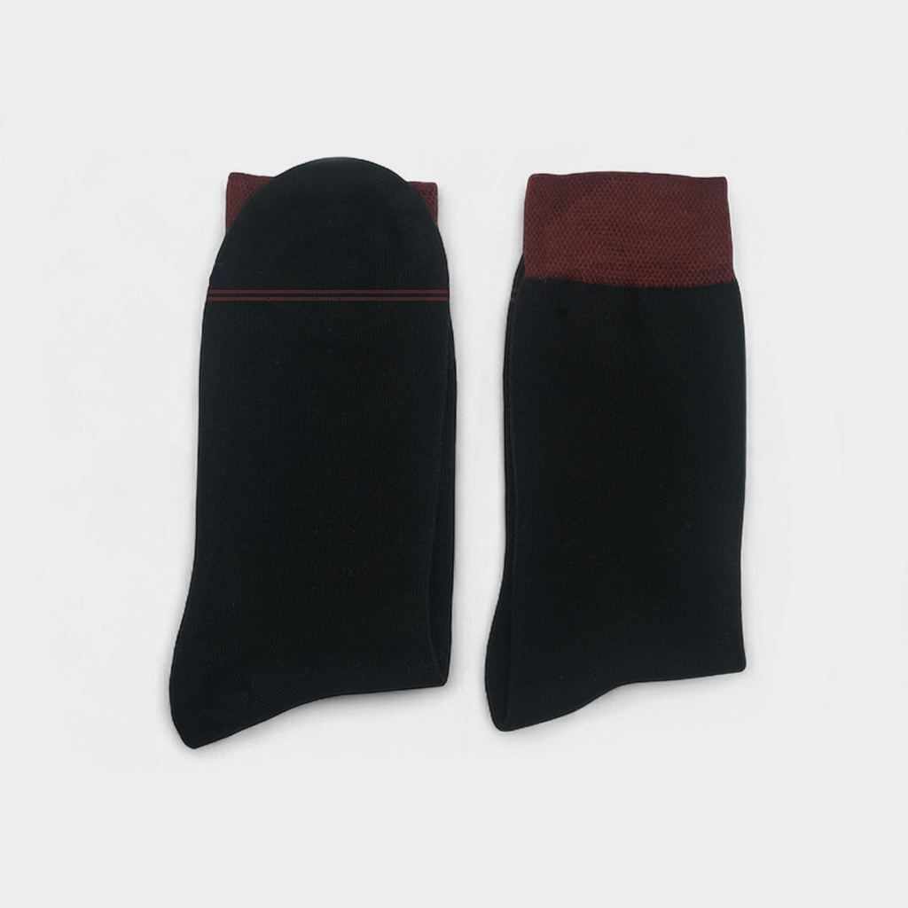 Men's Cotton Cuff Socks Black Pack of 12