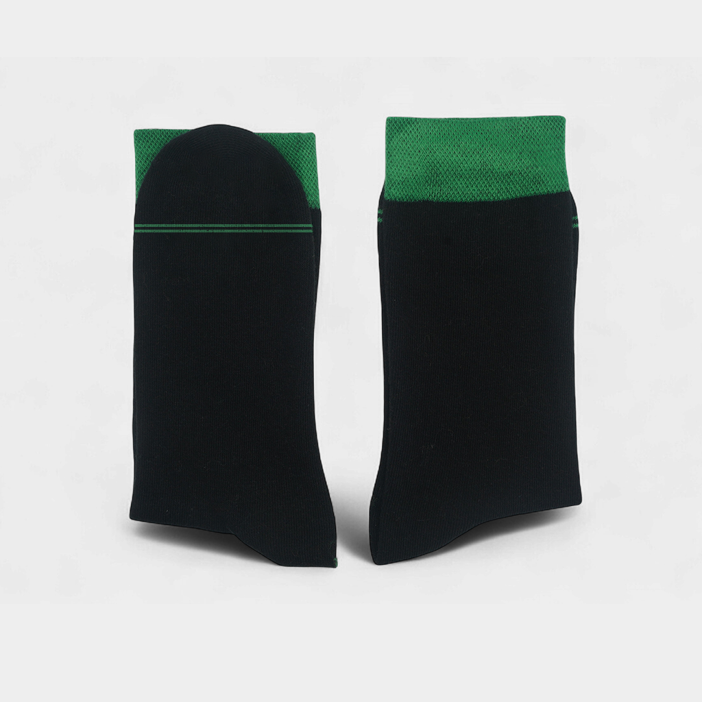 Men's Cotton Cuff Socks Black Pack of 12