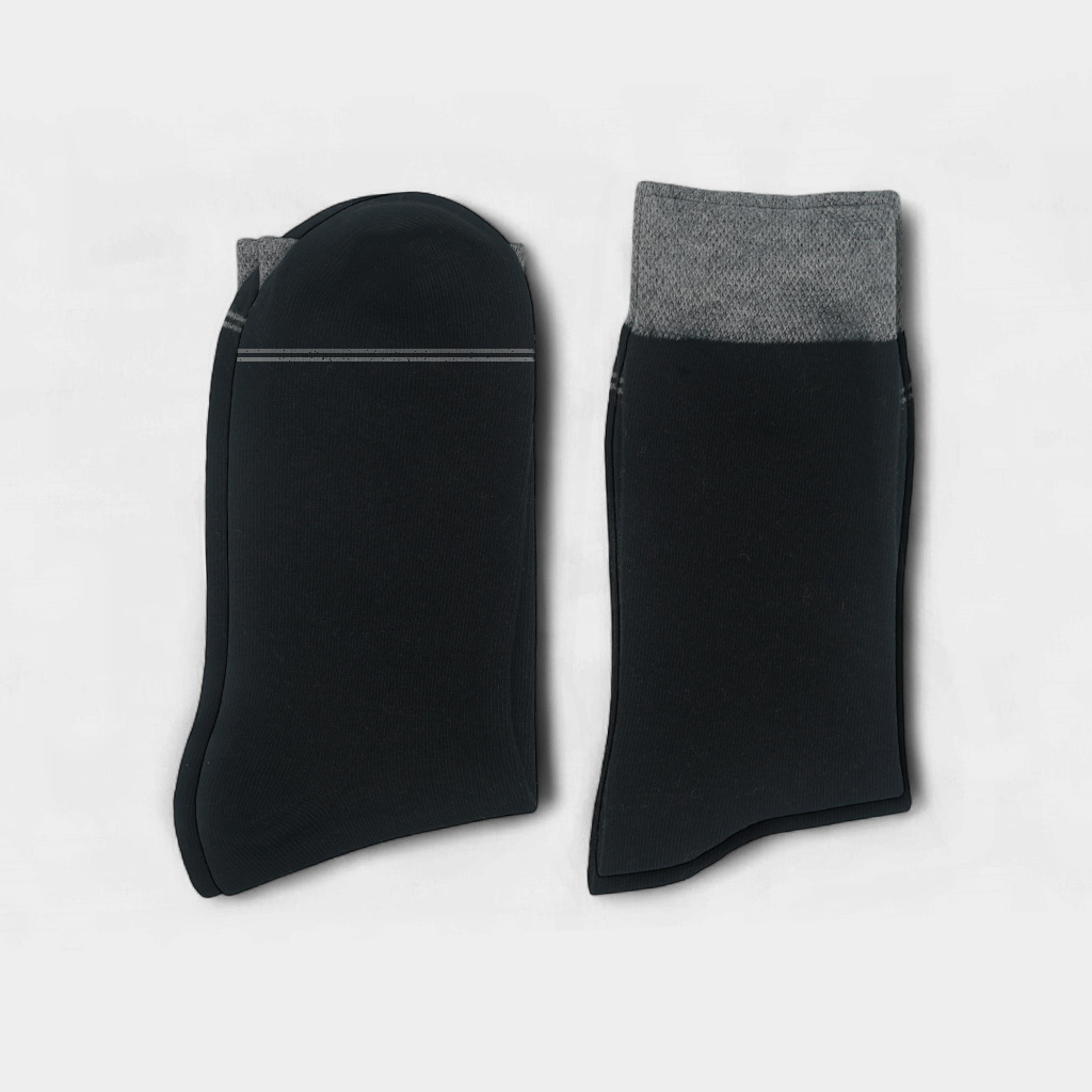 Men's Cotton Cuff Socks Black Pack of 3