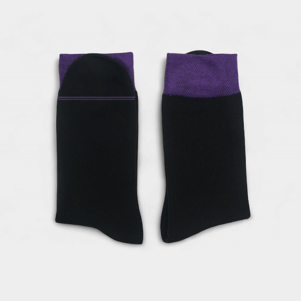 Men's Cotton Cuff Socks Black Pack of 12