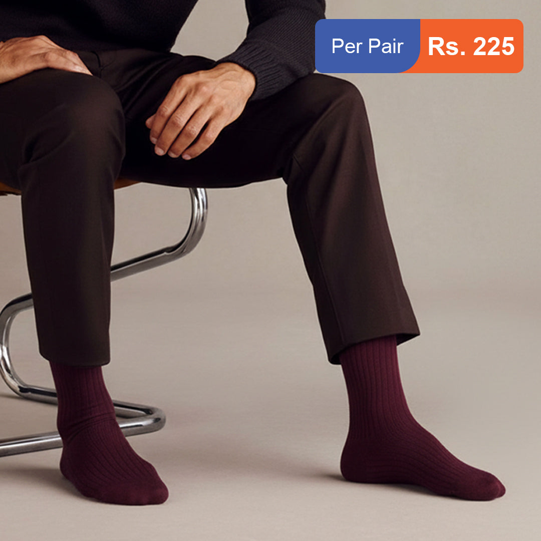 Men's Cotton Ribbed Crew Socks Pack of 6