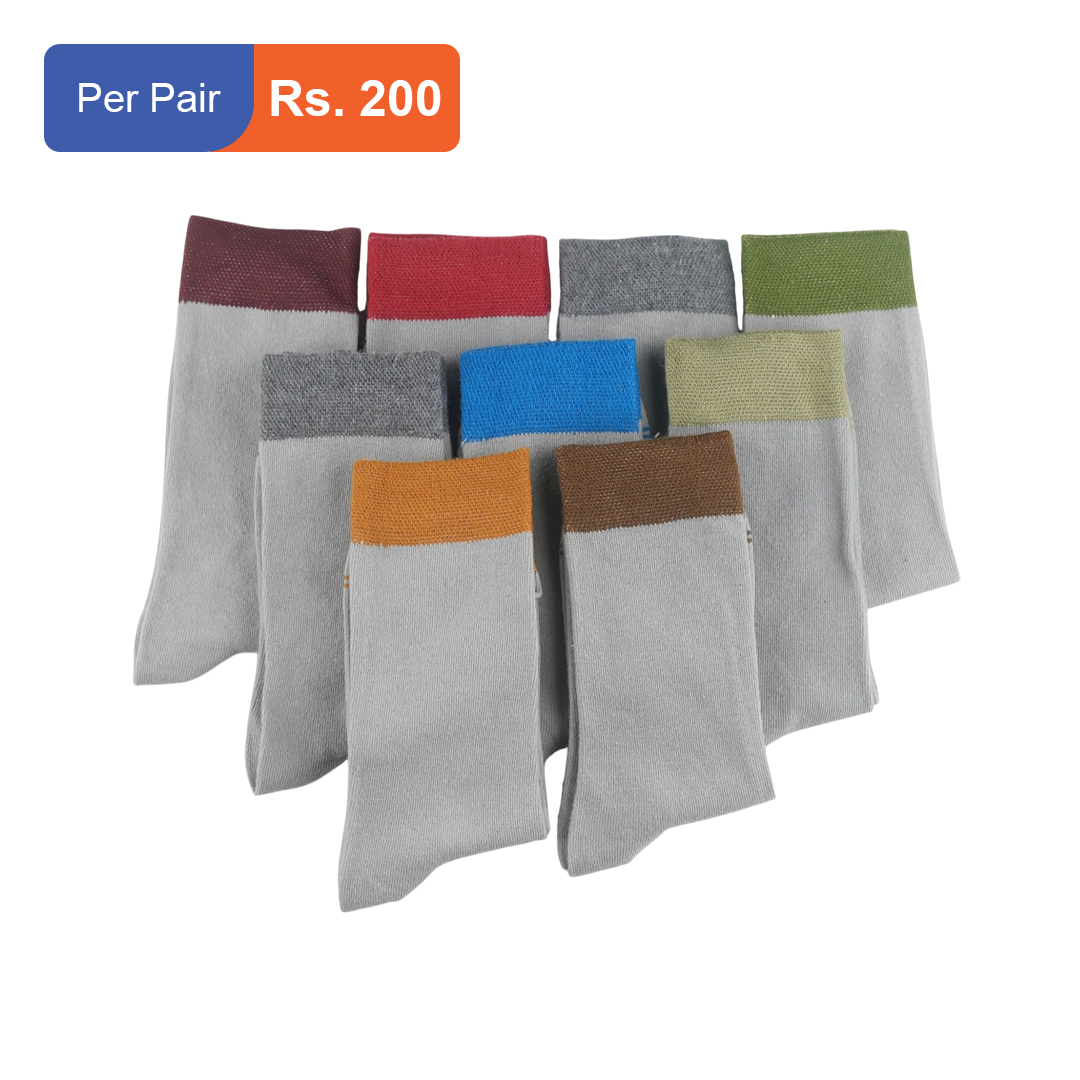 Men's Cotton Cuff Socks Acru Pack of 9