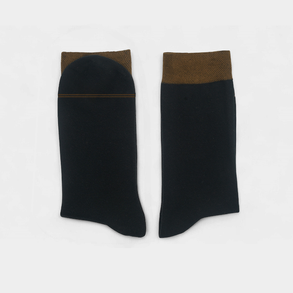 Men's Cotton Cuff Socks Black Pack of 9