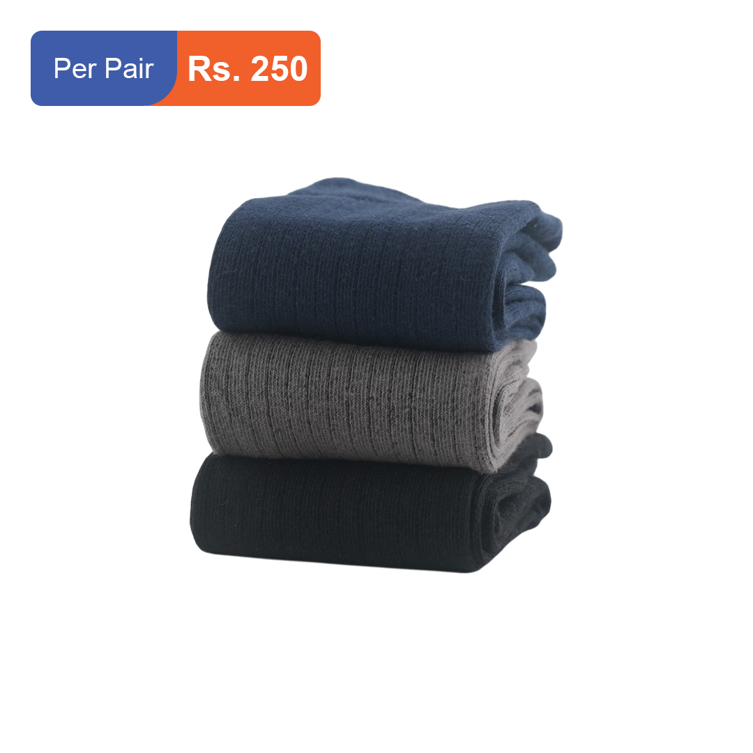 Men's Cotton Ribbed Crew Socks Pack of 3
