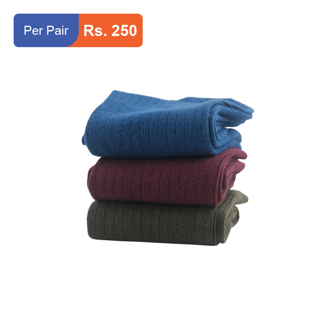 Men's Cotton Ribbed Crew Socks Pack of 3