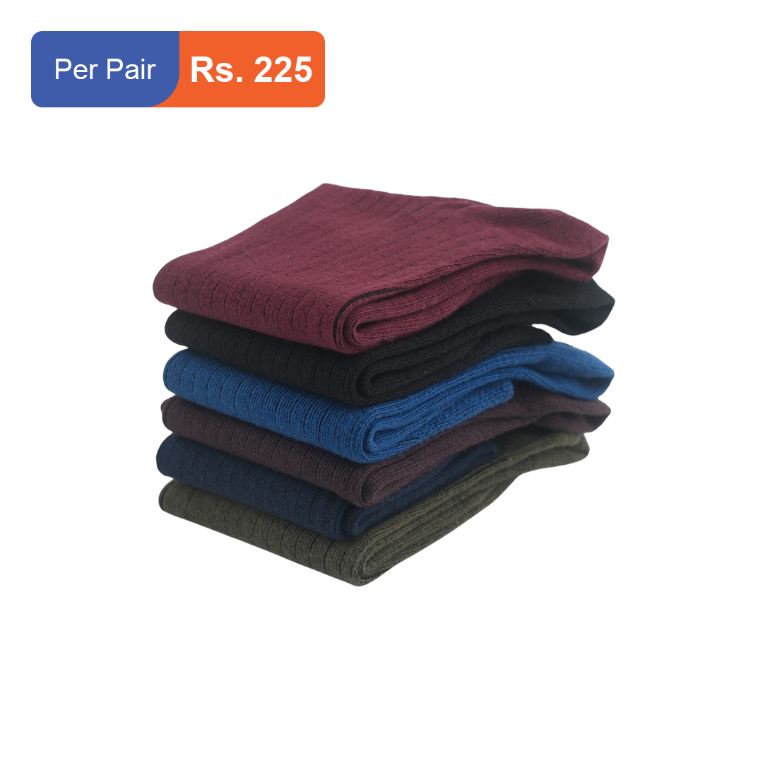 Men's Cotton Ribbed Crew Socks Pack of 6