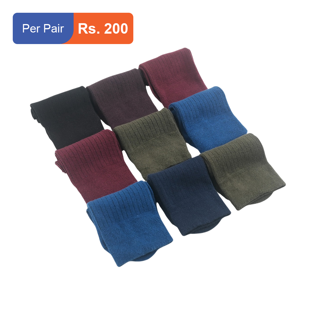 Men's Cotton Ribbed Crew Socks Pack of 9