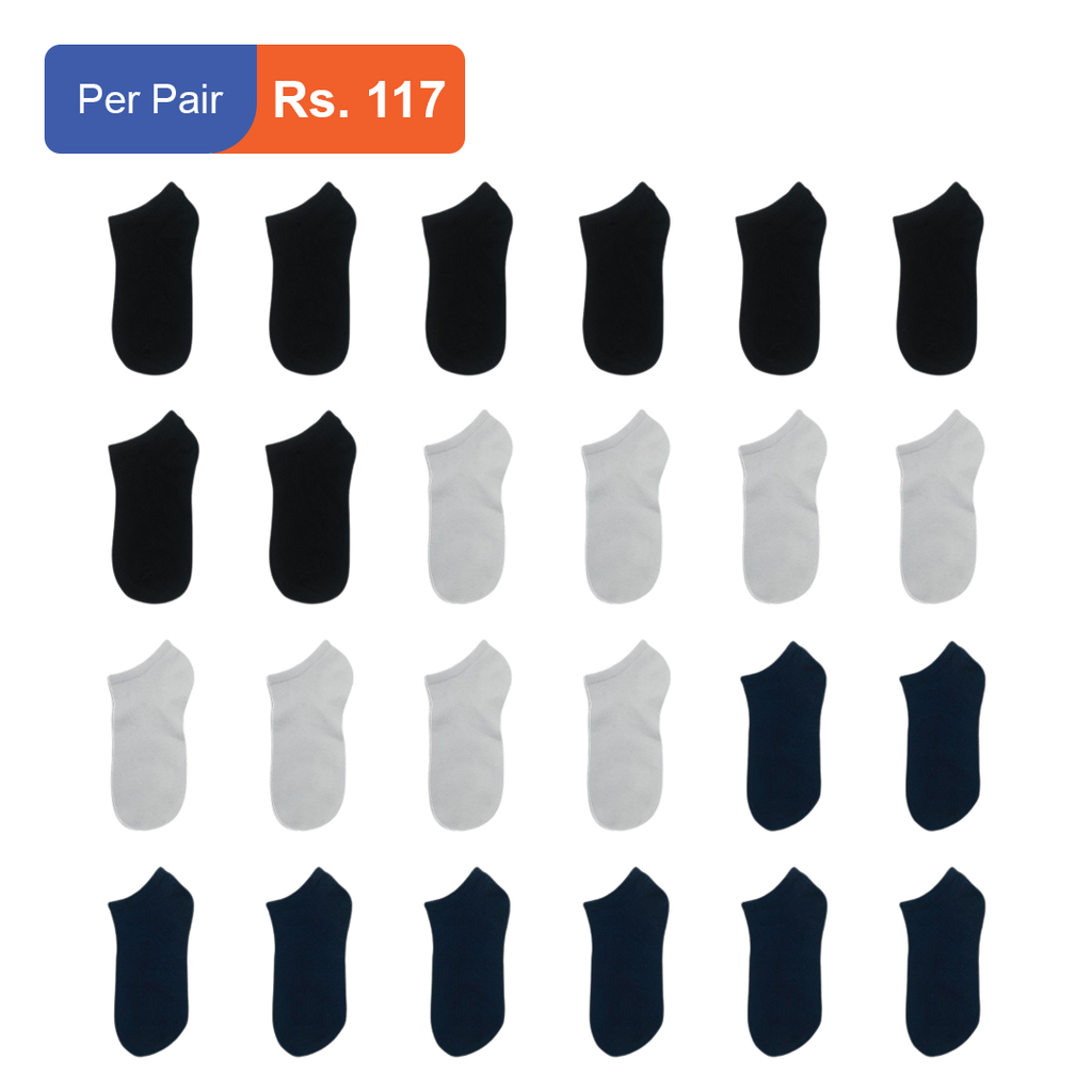 Men's Cotton Ankle Socks Pack of 24