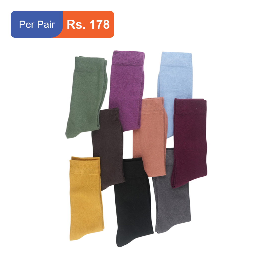 Men's Cotton Plain Crew Socks Pack of 9