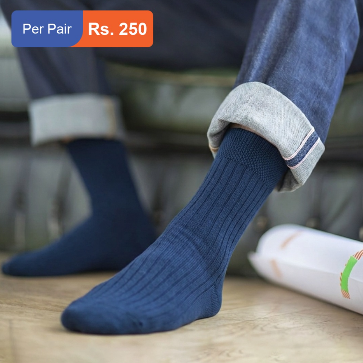 Men's Cotton Ribbed Crew Socks Pack of 3